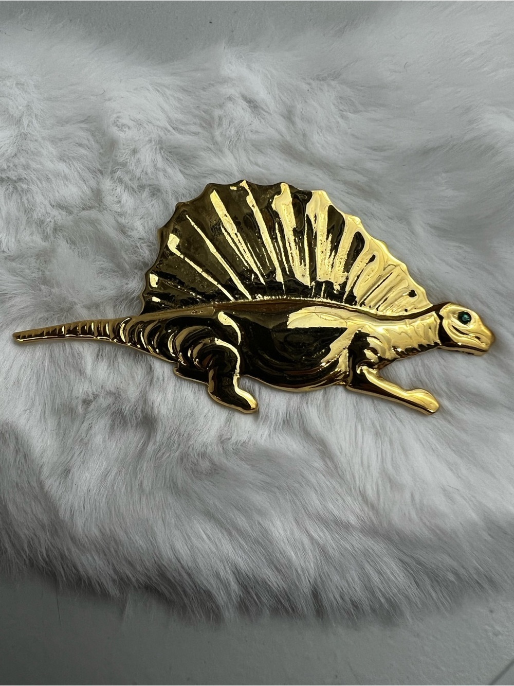 Vintage Rare Coro Gold Tone  Dimetrodon Brooch